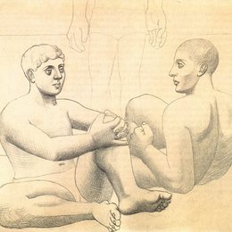 《两个沐浴的男子》毕加索高清