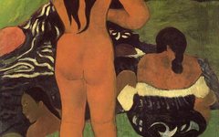 《沙滩上的大溪地女子》高更(Paul Gauguin)作品欣赏高清