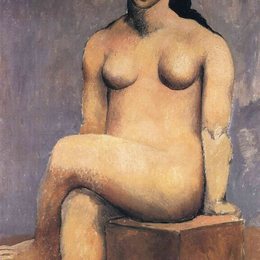 《翘着二郎腿的裸女》毕加索高清艺术作品