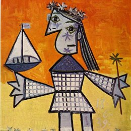 《玛雅和玩具船》毕加索