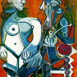 《吸烟者和站着的裸女》毕加索(Picasso)艺术作品高清