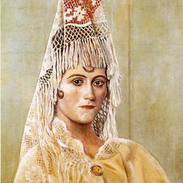 《披纱巾的奥尔加》毕加索作品高清