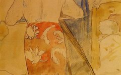 《高更(Paul Gauguin)工作中的自画像》高更(Paul Gauguin)作品欣赏