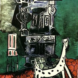 《扶手椅和狗》毕加索高清