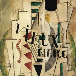 《吉他、玻璃杯和老马克酒瓶》毕加索作品欣赏