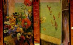 《面向大海窗户旁的鲜花》高更(Paul Gauguin)高清作品