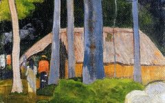 《树荫下的房舍》高更(Paul Gauguin)作品高清