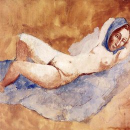 《侧躺着的裸女（费尔南德）》毕加索作品欣赏高清