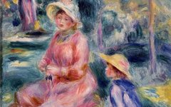 《年轻女子头像(红帽子)》雷诺阿(Renoir)高清欣赏