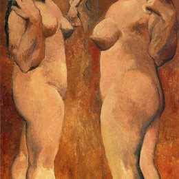 《立着的裸女（两个裸女）》毕加索欣赏高清