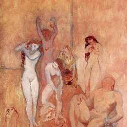 《玫瑰色的裸女们（后宫）》毕加索高清