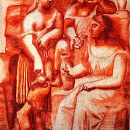 《喷泉旁的三个女子》毕加索艺术高清