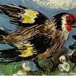 《鲜花和鸟》毕加索艺术高清