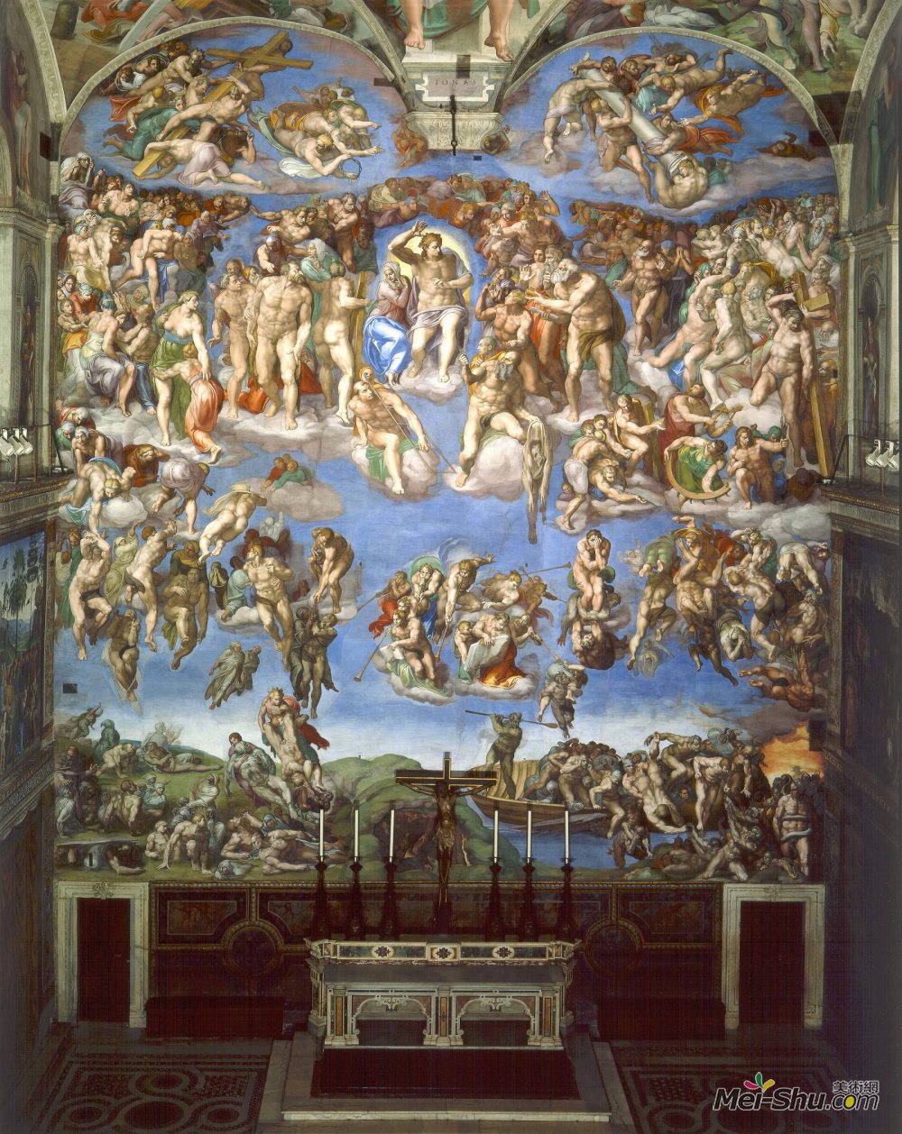 意大利 米开朗基罗壁画 纵1370×横1220厘米 梵蒂冈西斯廷小教堂此画
