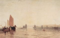 《布莱顿链墩码头》透纳油画高清