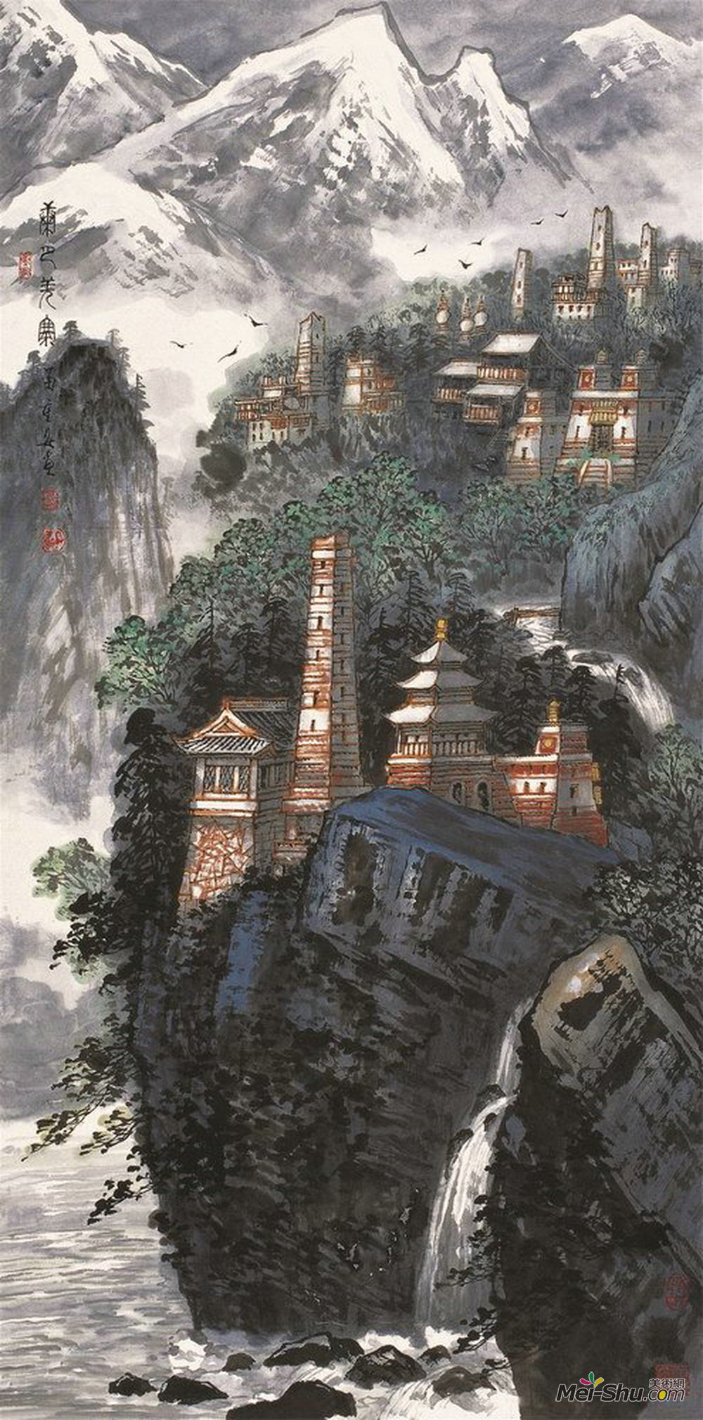 苗重安-康巴羌寨_苗重安作品_苗重安官网_艺术家_美术网-mei-shu.com