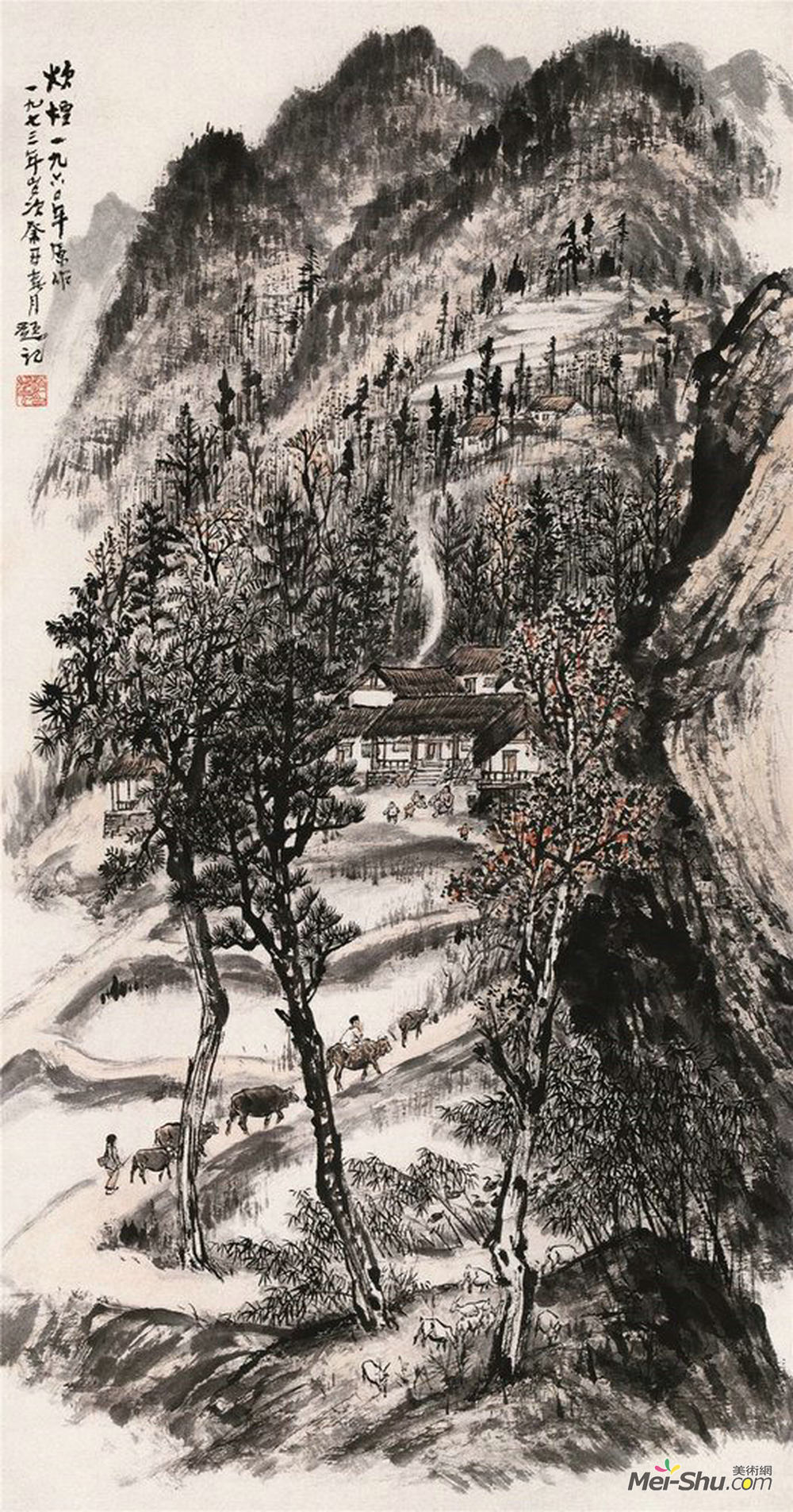 炊烟-赵望云_赵望云作品_赵望云官网_艺术家_美术网-mei-shu.com