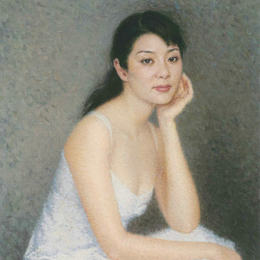 靳尚谊 白衣女孩-78cm×61cm