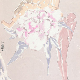 李晓柱作品《桃花度之拈花》