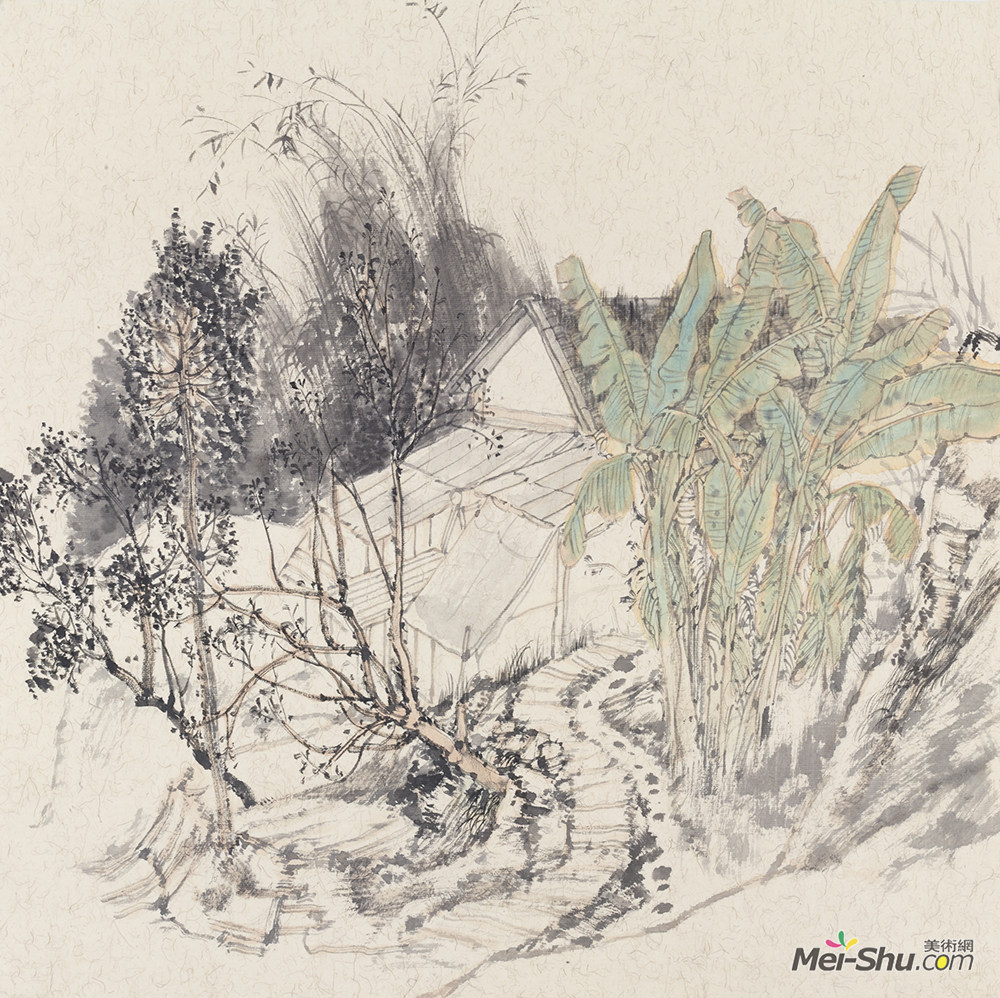 于文江作品《寻茶之旅74乡村小景》