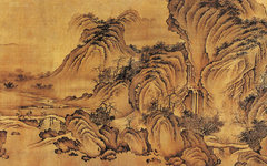 《秋山萧寺图》