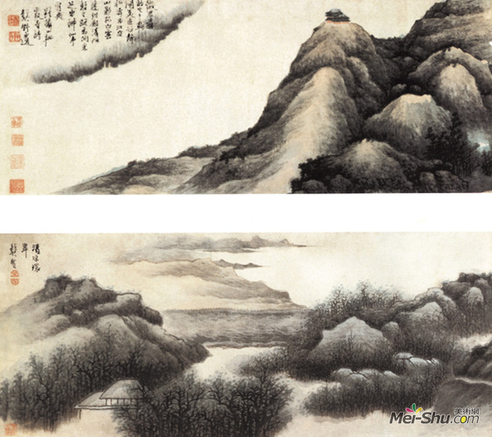 《清凉环翠图》(部分)清龚贤纸本水墨纵30.2厘米横144.