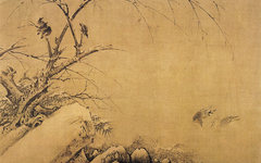 《雪竹文禽图》