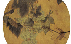 《葡萄草虫图》