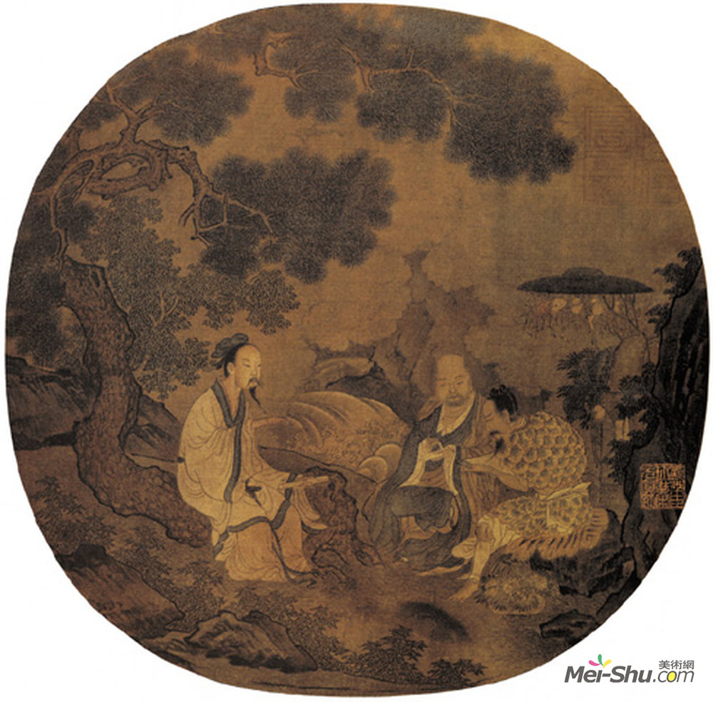 签题刘松年作.按《图绘宝鉴:刘松年为淳熙(1174—1198)画院学生.