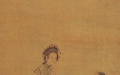 《白描仕女图》