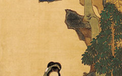 《桐荫抚扇图》